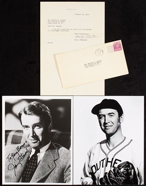1949 Monty Stratton Signed Letter, Photo and Jimmy Stewart Signed Photo