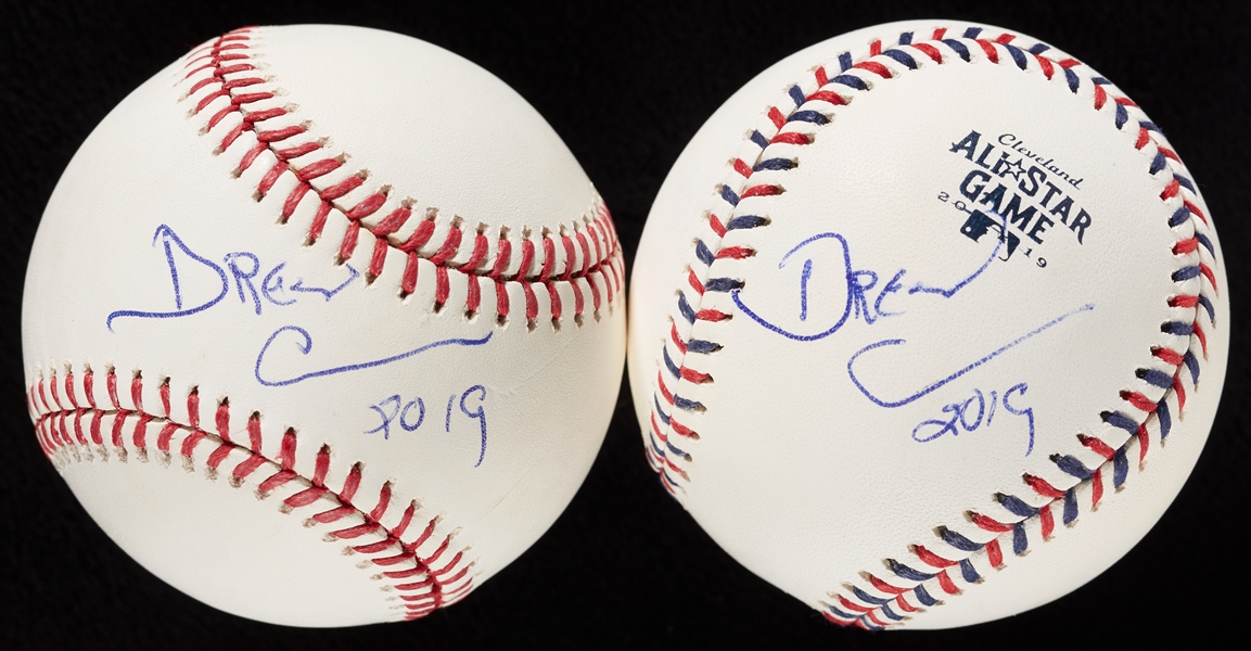 Drew Carey Signed Baseball Pair (2)