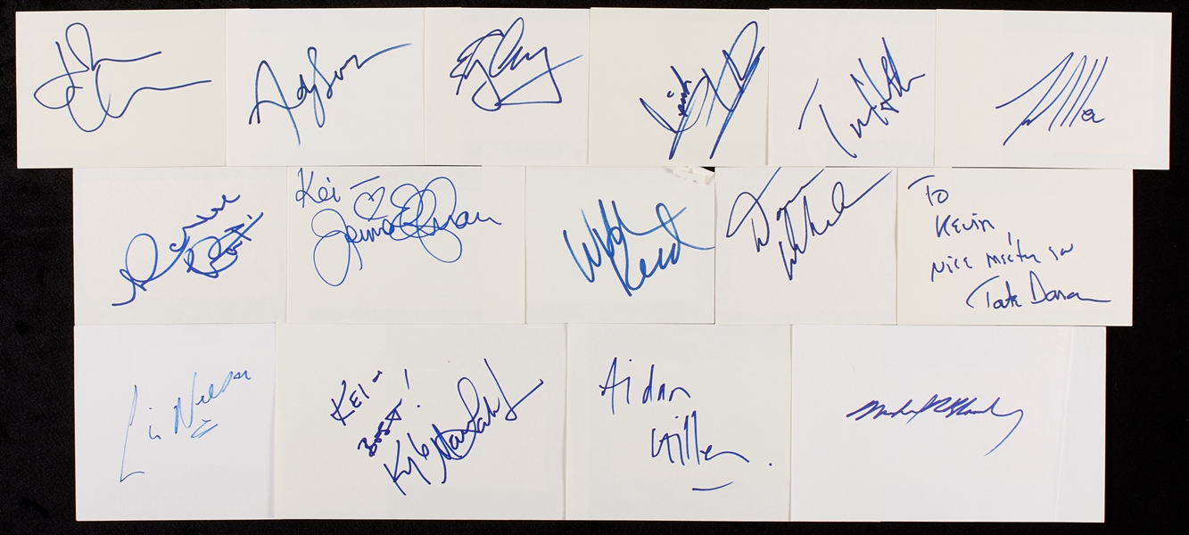 Signed Sports & Entertainment Index Card Group with DeBusschere, Reed, Gervin (34)