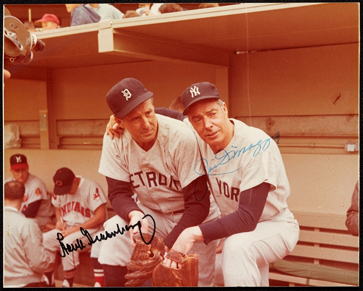 Joe DiMaggio & Hank Greenberg Signed 8x10 Photo (BAS)