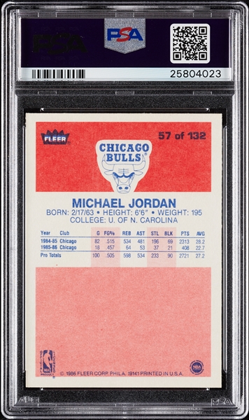 1986 Fleer Basketball Super High-Grade Complete Set, PSA 8 Jordan (132)