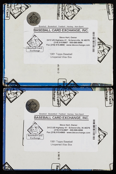 1981 Topps Baseball Wax Boxes Pair (2) 