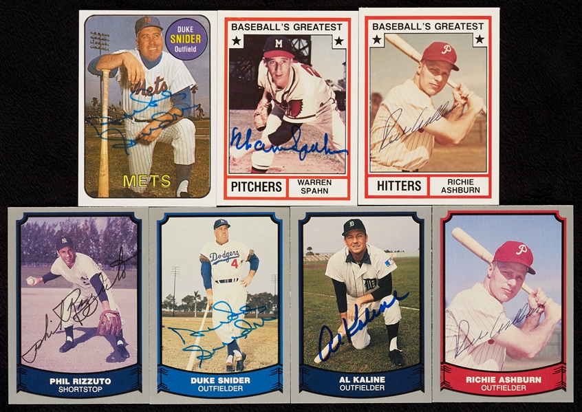 Signed Baseball Card Group with Maddux RC, Banks, Stargell (37)