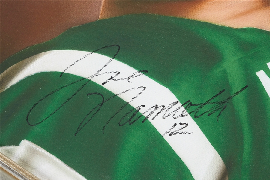 Joe Namath Signed Gary Longordo 16x20 Canvas (AP 1/12) (BAS)