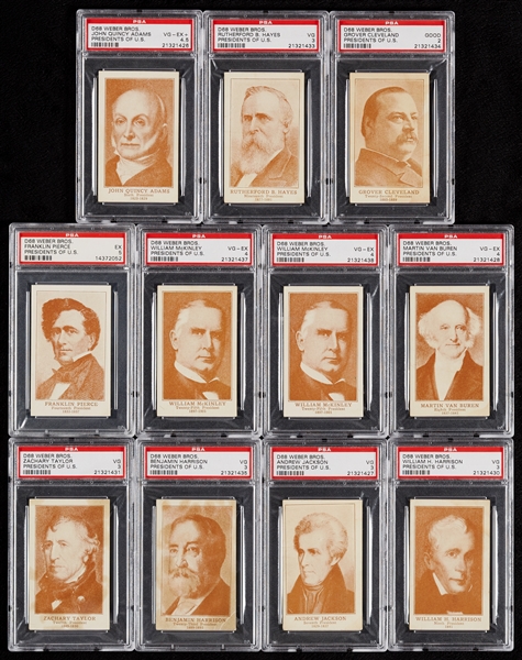 1920s D68 Weber Bros. Presidents of the U.S. PSA-Graded Group (11)