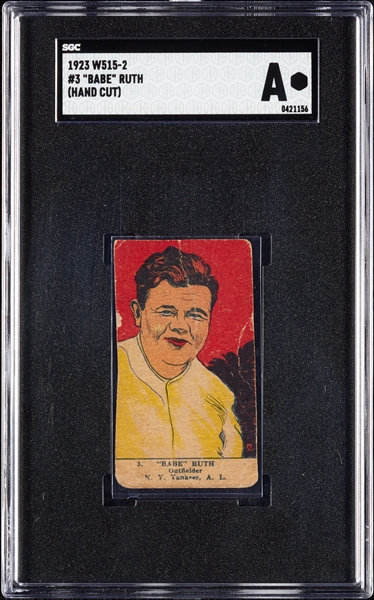 1923 W515-2 Babe Ruth No. 3 SGC Authentic