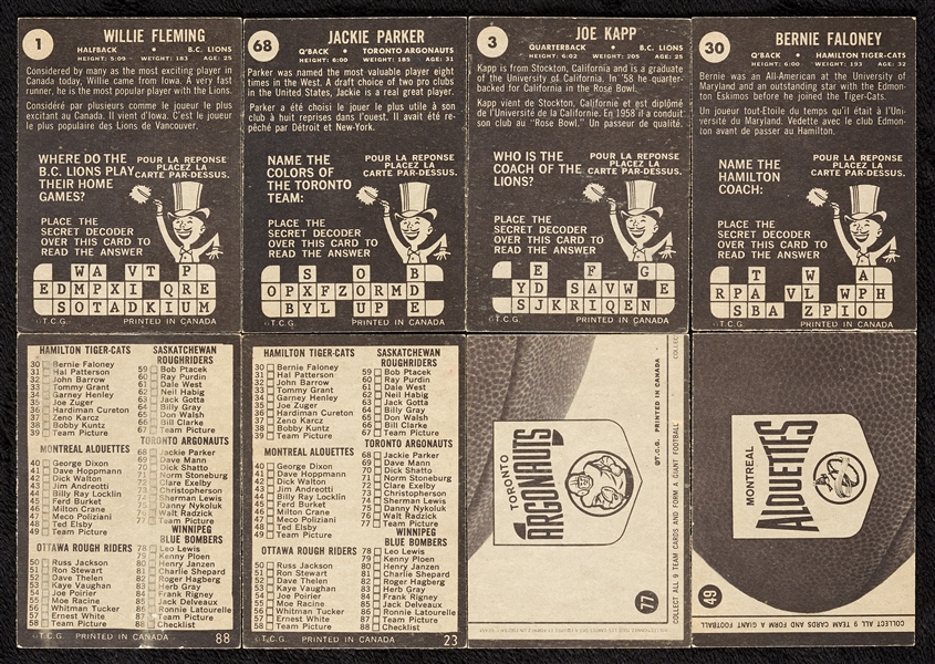 1964 Topps Canadian Football League Complete Set (88)