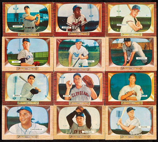 1955 Bowman Baseball Complete Set, Three Slabbed (320)