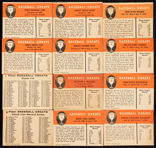 1961 Fleer Baseball Greats Complete Set (154)