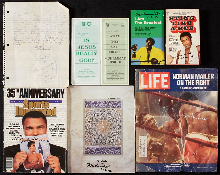 Muhammad Ali Signed Group with Books, Pamphlets, Magazines (8)