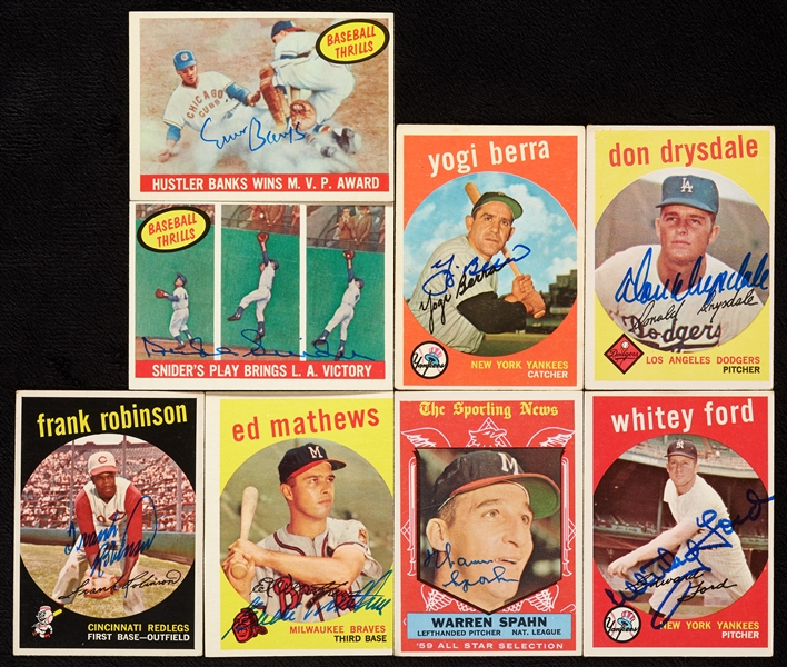 Signed 1959 Topps Baseball Group with 16 HOFers (124)
