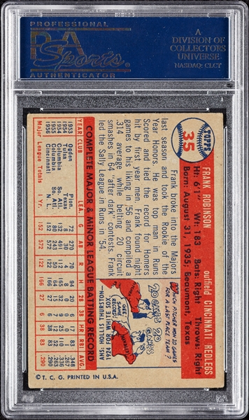 Frank Robinson Signed 1957 Topps RC with Multiple Inscriptions (Graded PSA/DNA 10)