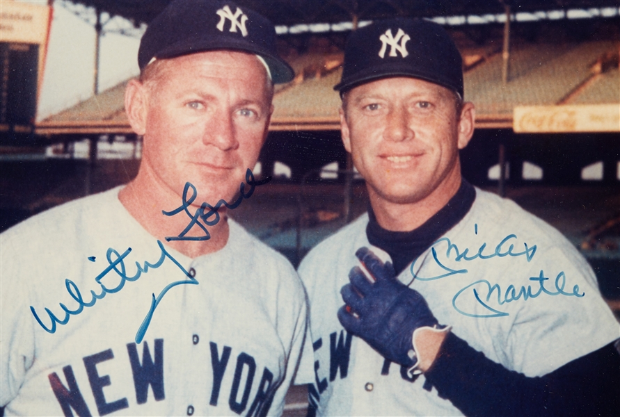 Mickey Mantle & Whitey Ford Signed 8x10 Framed Photo