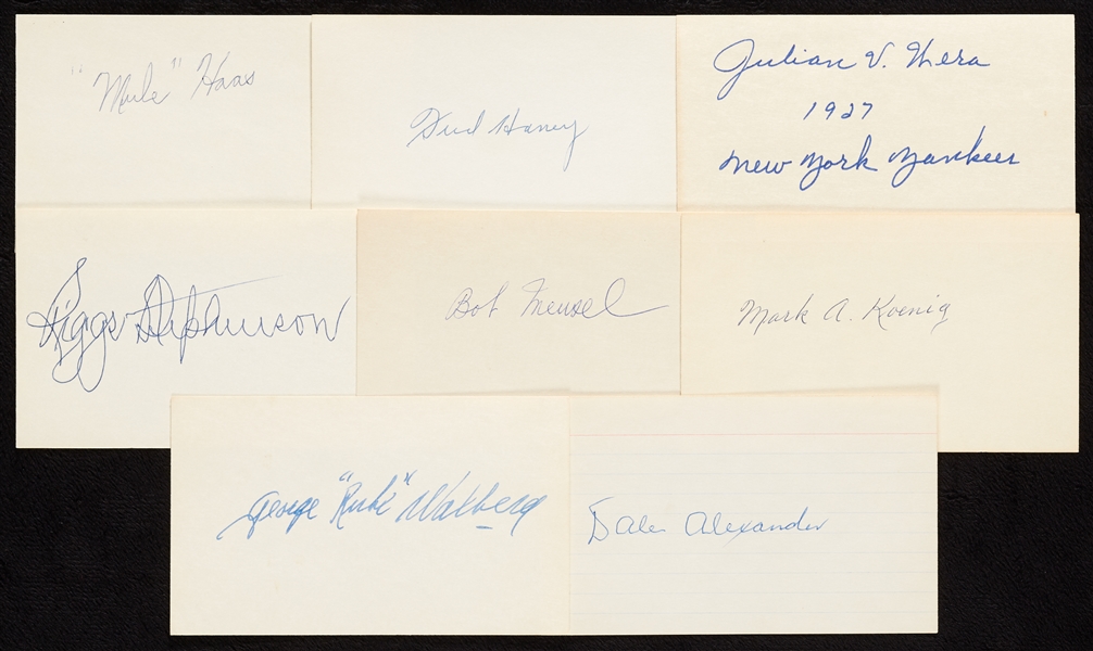 1920-1929 Baseball Signed Index Cards (500+)