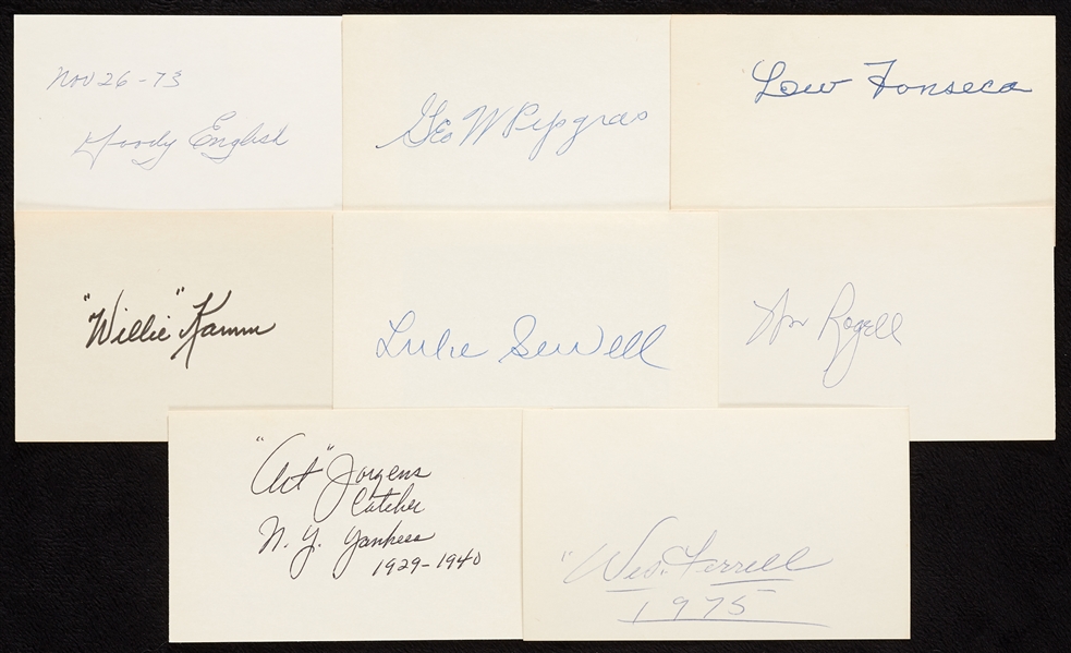 1920-1929 Baseball Signed Index Cards (500+)