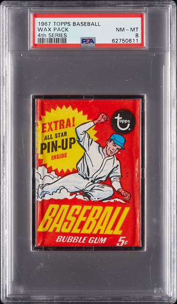 1967 Topps Baseball 4th Series Wax Pack (Graded PSA 8)