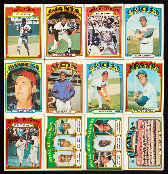 1972 Topps Baseball Partial Set, 74 HOFers (870)
