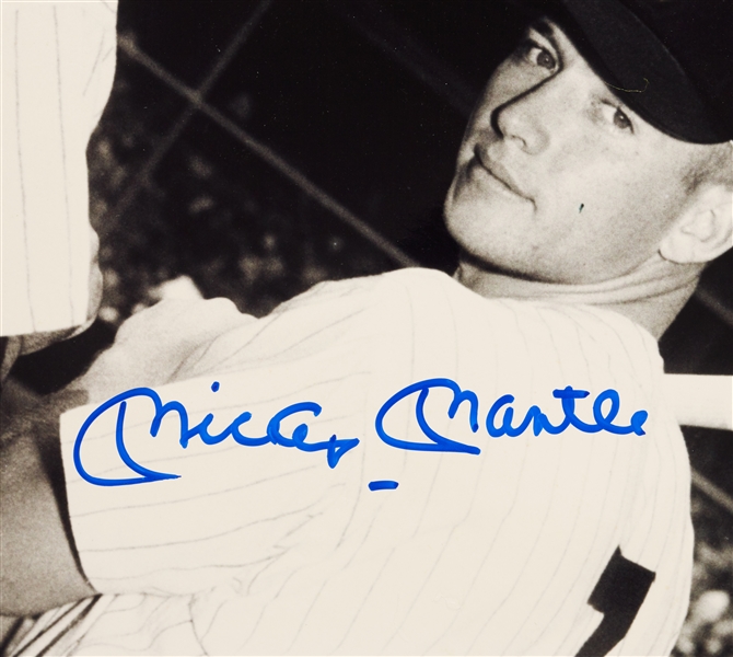 Mickey Mantle & Joe DiMaggio Signed 16x20 Photo (Graded BAS 10)