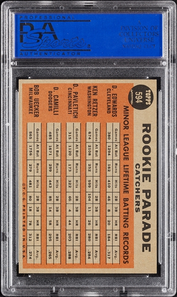 1962 Topps Bob Uecker RC No. 594 PSA 7