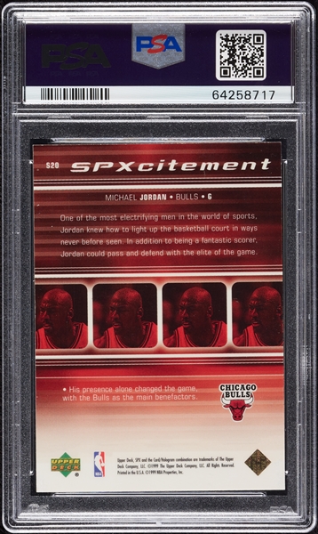 1999 SPx Michael Jordan SPXCitement No. S20 PSA 10