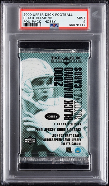 2000 Upper Deck Black Diamond Football Hobby Foil Pack (Graded PSA 9)