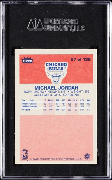 1986 Fleer Michael Jordan RC No. 57 SGC 8.5