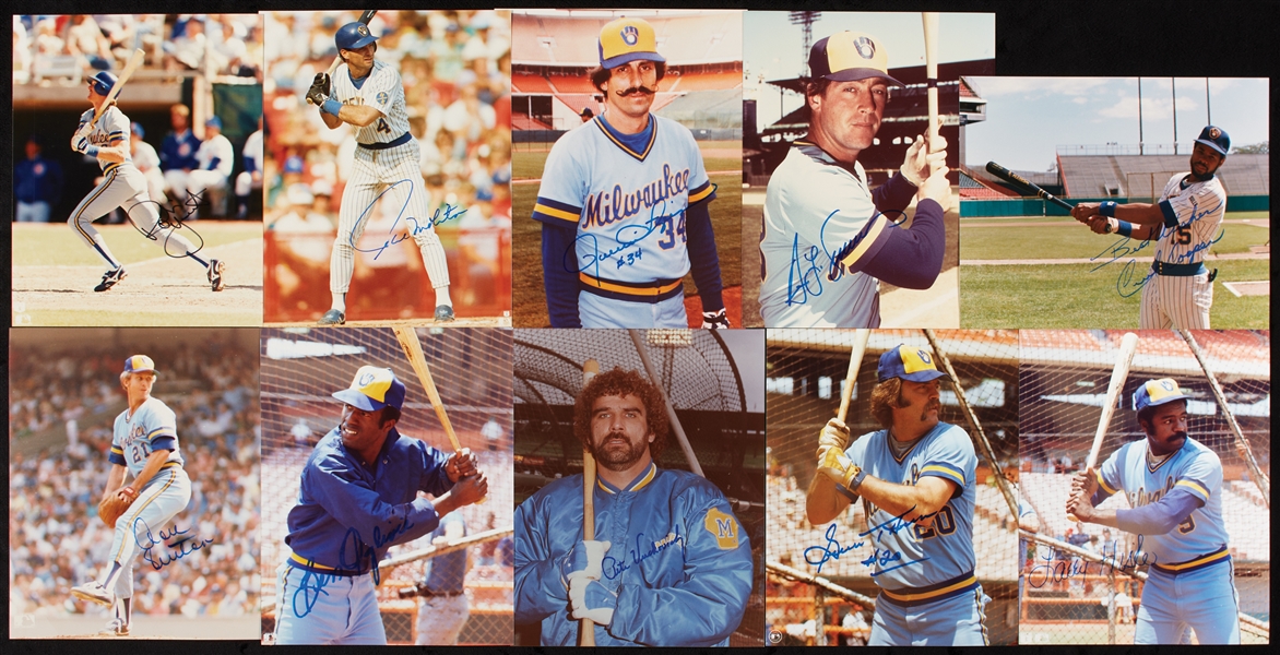 1982 Milwaukee Brewers AL Champs Signed 8x10 Photo Collection (36)