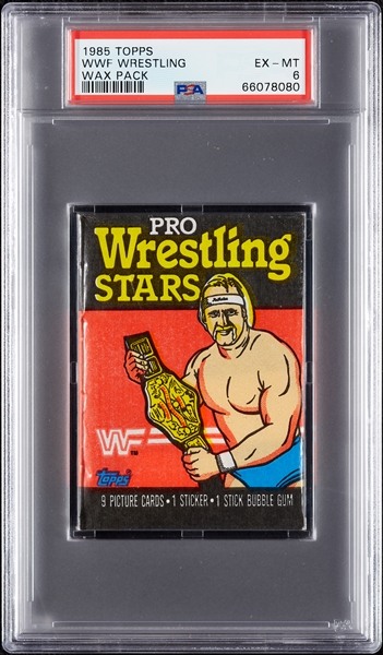 1985 Topps WWF Wrestling Wax Pack (Graded PSA 6)