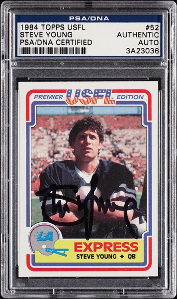 Steve Young Signed 1984 Topps USFL RC No. 52 (PSA/DNA)