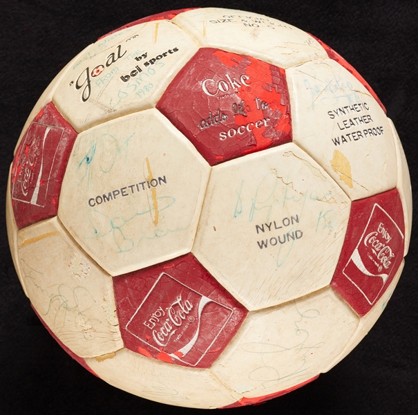 1980 New York Cosmos NASL Champs Team-Signed Ball with Pele (BAS)