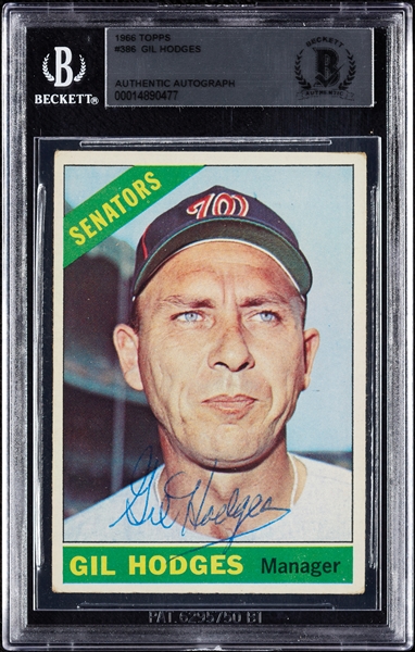 Gil Hodges Signed 1966 Topps No. 386 (BAS)