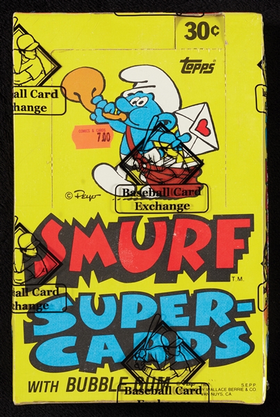 1982 Topps Smurfs Super Cards Wax Box (24) (BBCE)