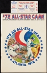 1972 All-Star Game Program and Full Ticket (2)