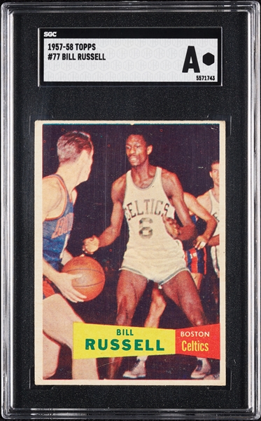 1957 Topps Bill Russell RC No. 77 SGC Authentic
