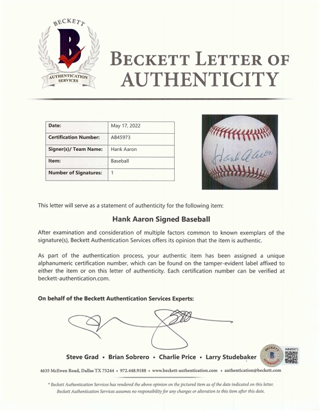 500 Home Run Club Single-Signed Baseballs Group with Aaron, Mays (11) (BAS)