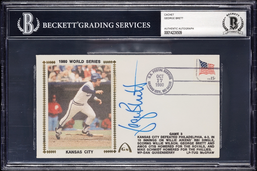 George Brett Signed First Day Cover (BAS)