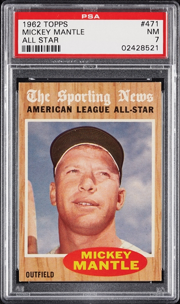 1962 Topps Mickey Mantle All-Star No. 471 PSA 7