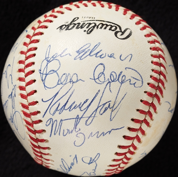 Cubs Greats Multi-Signed Old Timers Baseball (BAS)