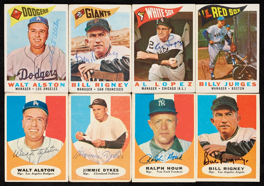 Signed 1960 & 1961 Topps Managers Group with Alston (19)