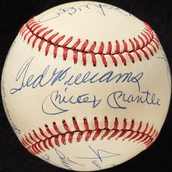 500 Home Run Club Multi-Signed OAL Baseball with Mantle, Aaron, Mays, Williams (Graded PSA/DNA 8.5)