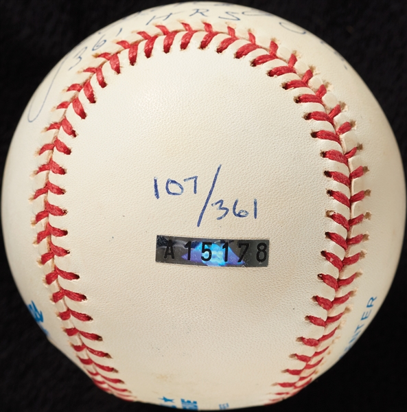 Joe DiMaggio Single-Signed OAL Baseball 361 HRS (107/361) (Graded PSA/DNA 8.5)