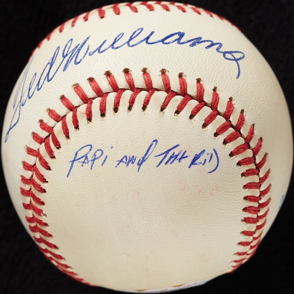 Ted Williams & David Ortiz Dual-Signed OAL Baseball (8/12) (MLB) (JSA)