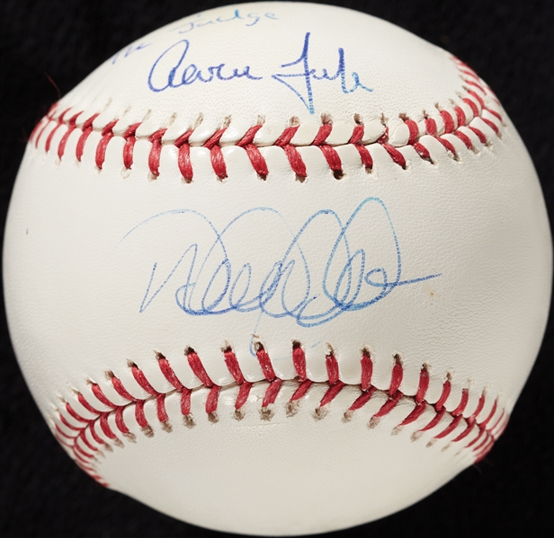 Derek Jeter & Aaron Judge Dual-Signed OML Baseball (10/22) (MLB) (Steiner) (Fanatics)