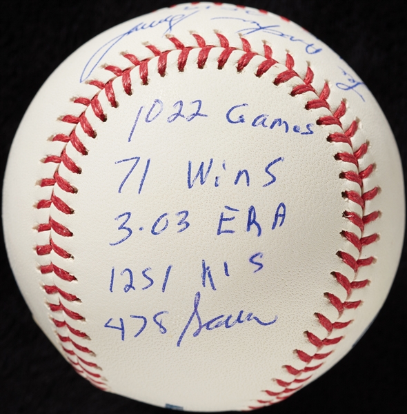 Lee Smith Signed OML STAT Baseball with Multiple Inscriptions (3/8) (Tri-Star) (BAS)