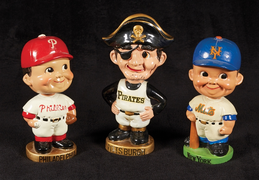1960s Mets, Phillies and Pirates Bobbin Head Dolls (3)