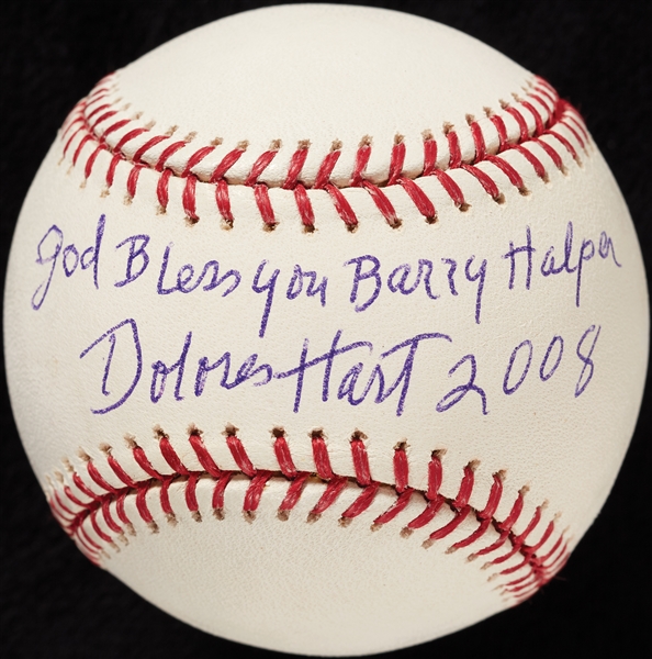 Dolores Hart Single-Signed OML Baseball Inscribed to Barry Halper (PSA/DNA)