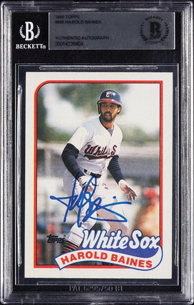 Harold Baines Signed 1989 Topps No. 585 (BAS)