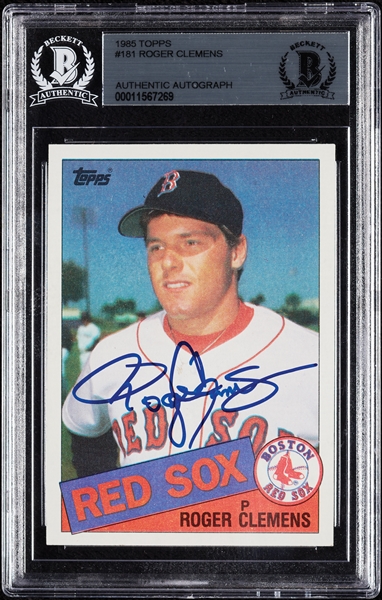 Roger Clemens Signed 1985 Topps RC No. 181 (BAS)