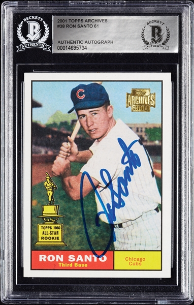 Ron Santo Signed 2001 Topps Archives No. 38 (BAS)