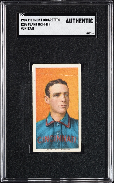 1909-11 T206 Clark Griffith Portrait SGC Authentic